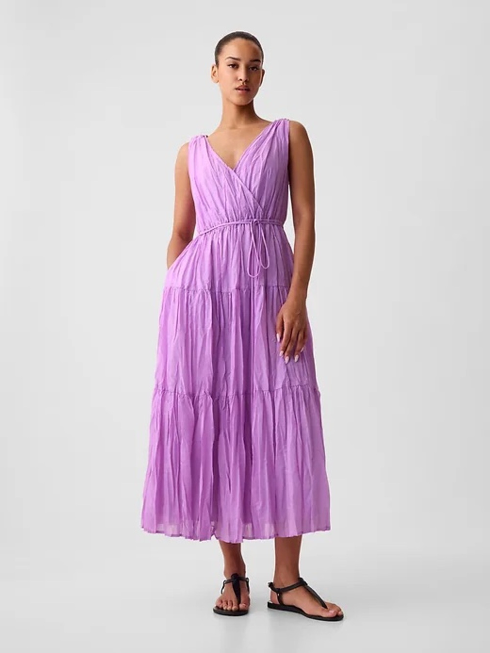 GAP Pleated Tiered Maxi Dress